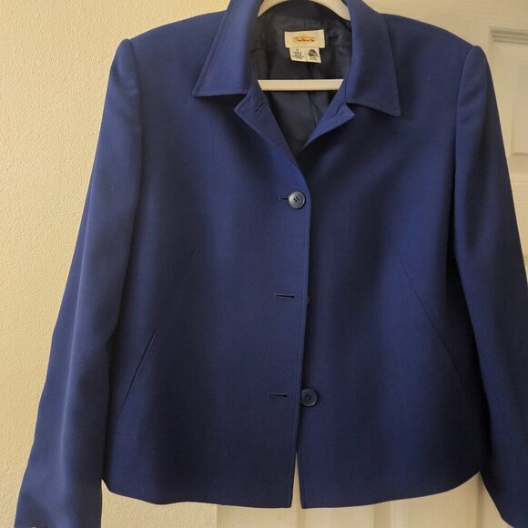 Talbots Jackets & Blazers - Talbot's 100% Warm wool Winter Wardrobe Navy blue lined classic blazer jacket 12